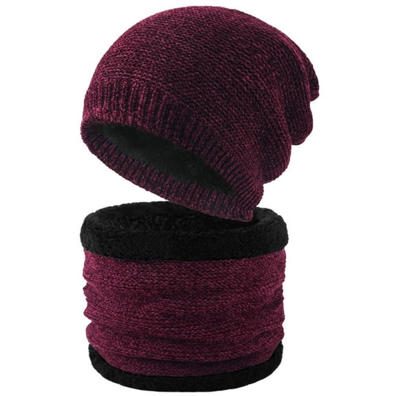 WREESH Men's Fleece Scarf & Beanie Set - Thermal Winter Neck Gaiter with Thick Knit Hat, Cold Weather Accessories Combo