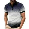 thumbnail image 1 of WREESH Men's Gradient Henley Shirts Button-Down Loose Casual Short Sleeve Shirt a Stylish Gradient Top for Men Black, 1 of 6
