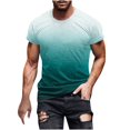 thumbnail image 1 of WREESH Men's Gradient Print Crew Neck T-Shirt Loose Short Sleeve Summer Fashion Tops Green, 1 of 5