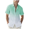 thumbnail image 1 of WREESH Men's Gradient Print Resort Shirt - Side Vents & Button-Flap Pockets, Lightweight Rayon for Tropical Outfits, 1 of 6
