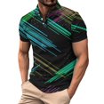 thumbnail image 1 of WREESH Men's Graphic Henley Shirts Casual Business Short Sleeve Shirt in Athletic Style with Trendy Printed Patterns Blue, 1 of 5