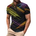 thumbnail image 1 of WREESH Men's Graphic Henley Shirts Casual Business Short Sleeve Shirt in Athletic Style with Trendy Printed Patterns Yellow, 1 of 5