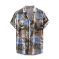 thumbnail image 1 of WREESH Men's Graphic Print Hawaiian Shirt Short Sleeve Button-Down Cotton Beach Shirt, Vintage Floral Design with Chest Pockets, 1 of 8
