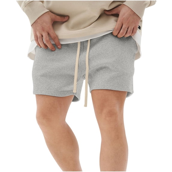 WREESH Men's Gym Shorts Athletic Shorty Bodybuilding Training Casual Solid Color Elastic Drawstring Sports Shorts with Pockets Dark Gray