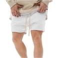 thumbnail image 1 of WREESH Men's Gym Shorts Athletic Shorty Bodybuilding Training Casual Solid Color Elastic Drawstring Sports Shorts with Pockets White, 1 of 6