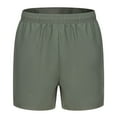 thumbnail image 1 of WREESH Men's Gym Workout Shorts 5 Inch Shorts Casual Solid Color Shorty Shorts Elastic Waist Sports Fitness Shorts Olive Green, 1 of 9