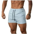 thumbnail image 1 of WREESH Men's Gym Workout Shorts 5 Inch Shorts Fashion Casual Solid Color Pockets Elastic Quick Drying Sports Shorty Shorts Light Blue, 1 of 6