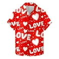thumbnail image 1 of WREESH Men's Happy Valentine's Day Printed Shirt Button Up Shirts Short Sleeve Hawaiian Shirt Summer Tops Multicolor, 1 of 5