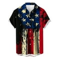 thumbnail image 1 of WREESH Men's Hawaiian Shirt Casual Button Down with Short Sleeve and Turndown Collar 4th of July Print Multicolor, 1 of 3