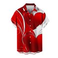 thumbnail image 1 of WREESH Men's Hawaiian Shirt Valentine's Day Shirts Heart Printed Button Up Shirts Casual Short Sleeve Summer Beach Shirt Red, 1 of 4