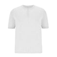 thumbnail image 1 of WREESH Men's Henley Pullover Solid Color Round Neck Short Sleeve Casual T-Shirt White, 1 of 5