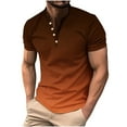 thumbnail image 1 of WREESH Men's Henley Shirts Short Sleeve Top with Wave Gradient Print and Casual Button a Trendy Nautical Inspired Top Multicolor, 1 of 5