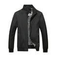thumbnail image 1 of WREESH Men's Jacket Casual Windbreaker Thin Lightweight Outwear Sportswear Solid Jacket Coat Windbreaker Black, 1 of 4