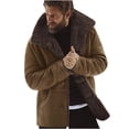 thumbnail image 1 of WREESH Men's Jacket Single-Breasted Multi-Pocket Warm Cotton-Padded Jacket Long Stand Collar Solid Color Outwear Khaki, 1 of 6