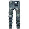 thumbnail image 1 of WREESH Men's Jeans New Fashion Have Pockets Button Zipper Personality Denim Trend Jeans Yellow, 1 of 1