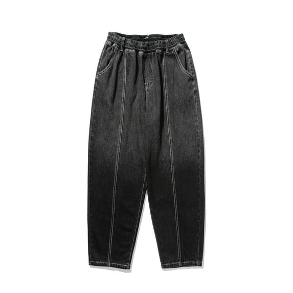 WREESH Men's Jeans New Style Fashion Casual Comfortable Gradient Carry Pockets Pants Black