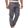 thumbnail image 1 of WREESH Men's Jogger Sweatpants Cargo Pants Summer Fashion Casual Short Cargo Sport Jogger Jogging Long Sports Pants Gray, 1 of 6