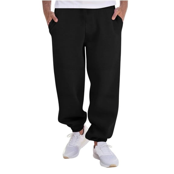 WREESH Men's Jogger Sweatpants Fashion Joggers Sports Pants - Cotton Pants Sweatpants Trousers Long Pants Black