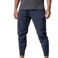 thumbnail image 1 of WREESH Men's Jogger Sweatpants Solid Drawstring Quick Drying Pinching Training Pants Quick Drying Hiking Pants Trousers Navy, 1 of 6