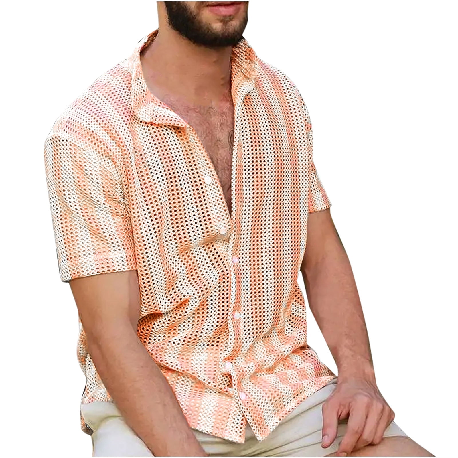Bott 　Cotton Crochet Knit Shirts Crochet Cotton Knit Shirt | Banana Republic