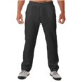 thumbnail image 1 of WREESH Men's Linen Pants Casual Loose Solid Half Waist Fashion Pockets Long Pants Black, 1 of 9