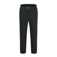 thumbnail image 1 of WREESH Men's Linen Pants Solid Color Drawstring Breathable Cotton Linen Loose Casual Pants Black, 1 of 4