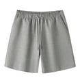thumbnail image 1 of WREESH Men's Linen Shorts Casual Solid Summer with Pockets Drawstring Middle Waist Sport Short Pants Gray, 1 of 5