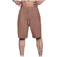 thumbnail image 1 of WREESH Men's Linen Shorts with Elastic Drawstring Waist - Summer Breathable Casual Workout Gym Athletic Beach Shorts, 1 of 6