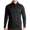 thumbnail image 1 of WREESH Men's Long Sleeve Quick Drying Sports Running Pullover with Half Zipper Men's Solid Color Breathable T-Shirt for Active Wear Black, 1 of 6