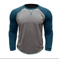 thumbnail image 1 of WREESH Men's Long-Sleeve Raglan Muscle T-Shirt Soft Gym Wear for Bodybuilding and Casual Pullover Tops Blue, 1 of 5