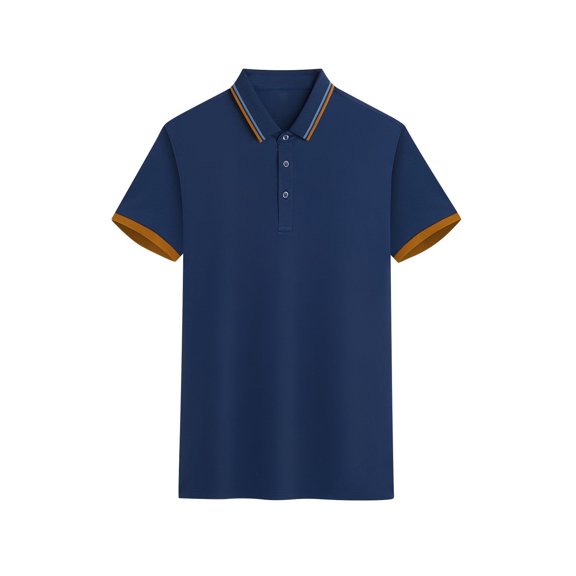 WREESH Men's Modern Turndown Collar Henley Shirt Business Casual Solid Color Top with Stretch Fabric & Contemporary Tailoring