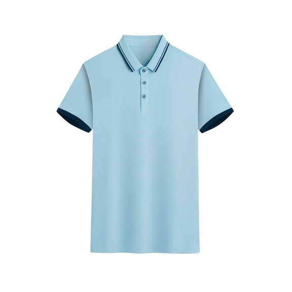 WREESH Men's Modern Turndown Collar Henley Shirt Business Casual Solid Color Top with Stretch Fabric & Contemporary Tailoring