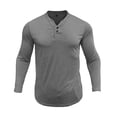 thumbnail image 1 of WREESH Men's Muscle Shirts Henley T-Shirt Solid Color Long Sleeve Casual Pullover Tops for Gym Sports Gray, 1 of 6