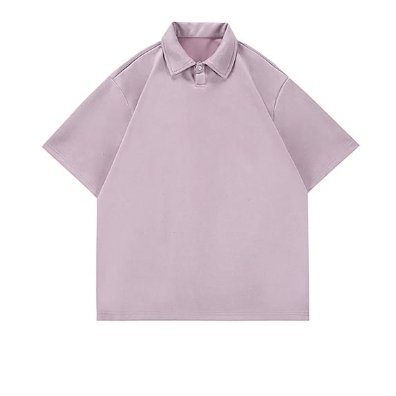 WREESH Men's Oversized Henley T-Shirt - Loose Fit Short Sleeve Solid Top, Drop Shoulder Design for Street Style & Layering