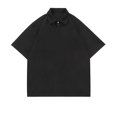 thumbnail image 1 of WREESH Men's Oversized Henley T-Shirt - Loose Fit Short Sleeve Solid Top, Drop Shoulder Design for Street Style & Layering, 1 of 5