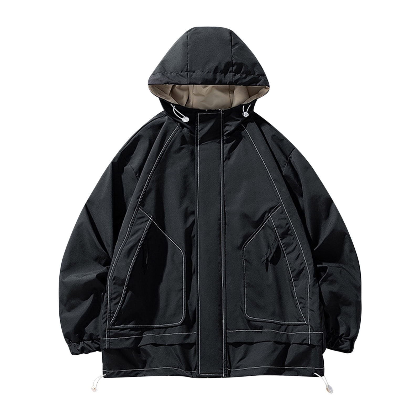 WREESH Men's Oversized Hooded Windbreaker Jacket with