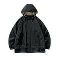 thumbnail image 1 of WREESH Men's Oversized Hooded Windbreaker Jacket with Drawstring Waist, Lightweight Water-Proof Travel Jacket for Hiking & Casual Wear, 1 of 8