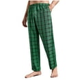 thumbnail image 1 of WREESH Men's Pajama Pants Cotton Linen Loose Casual Pants Lightweight Elastic Waist Pants Yoga Pants Home Pants Green, 1 of 8