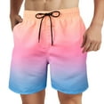 thumbnail image 1 of WREESH Men's Plus Size Swim Trunks Summer Gradient Beach Shorts Quick Dry Board Shorts Bathing Suit with Mesh Lining Pink, 1 of 9