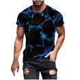 thumbnail image 1 of WREESH Men's Print Round Neck T-Shirts Short Sleeve Casual Summer Tops for Fitness Enthusiasts Blue, 1 of 5