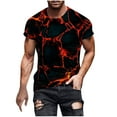 thumbnail image 1 of WREESH Men's Print Round Neck T-Shirts Short Sleeve Casual Summer Tops for Fitness Enthusiasts Red, 1 of 5
