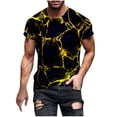 thumbnail image 1 of WREESH Men's Print Round Neck T-Shirts Short Sleeve Casual Summer Tops for Fitness Enthusiasts Yellow, 1 of 5