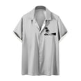thumbnail image 1 of WREESH Men's Printed Button Down Shirts Short Sleeve Turndown Collar Tops with a Comfortable Fit and Pattern Gray, 1 of 5
