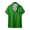thumbnail image 1 of WREESH Men's Printed Button Down Shirts Short Sleeve Turndown Collar Tops with a Comfortable Fit and Pattern Green, 1 of 5