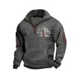 thumbnail image 1 of WREESH Men's Pullover Casual Patchwork Pullover Fashion Long Sleeve Stand Collar Zipper Shirt Gray, 1 of 4