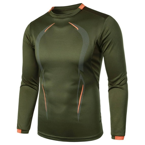 WREESH Men's Quick-Dry Long-Sleeve Sport Shirt Base-Layer Running Top for Tennis and Running Olive Green