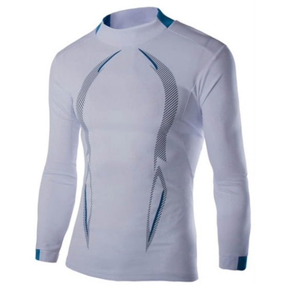 WREESH Men's Quick-Dry Long-Sleeve Sport Shirt Base-Layer Running Top for Tennis and Running White