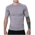thumbnail image 1 of WREESH Men's Quick-Drying Training T-Shirt Solid Color Short Sleeve Top for Fitness Running Sports Gray, 1 of 9