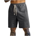 thumbnail image 1 of WREESH Men's Ripped Sweat Shorts Loose Fit Gym Workout Shorts, Fitness & Beach Casual Solid Color Athletic Design, 1 of 7