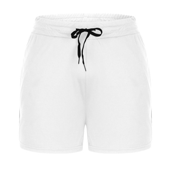 WREESH Men's Running Lightweight Athletic Shorts Bodybuilding Training Shorts Outdoor Gym Workout Shorts Casual Elastic Waist Drawstring Shorts White